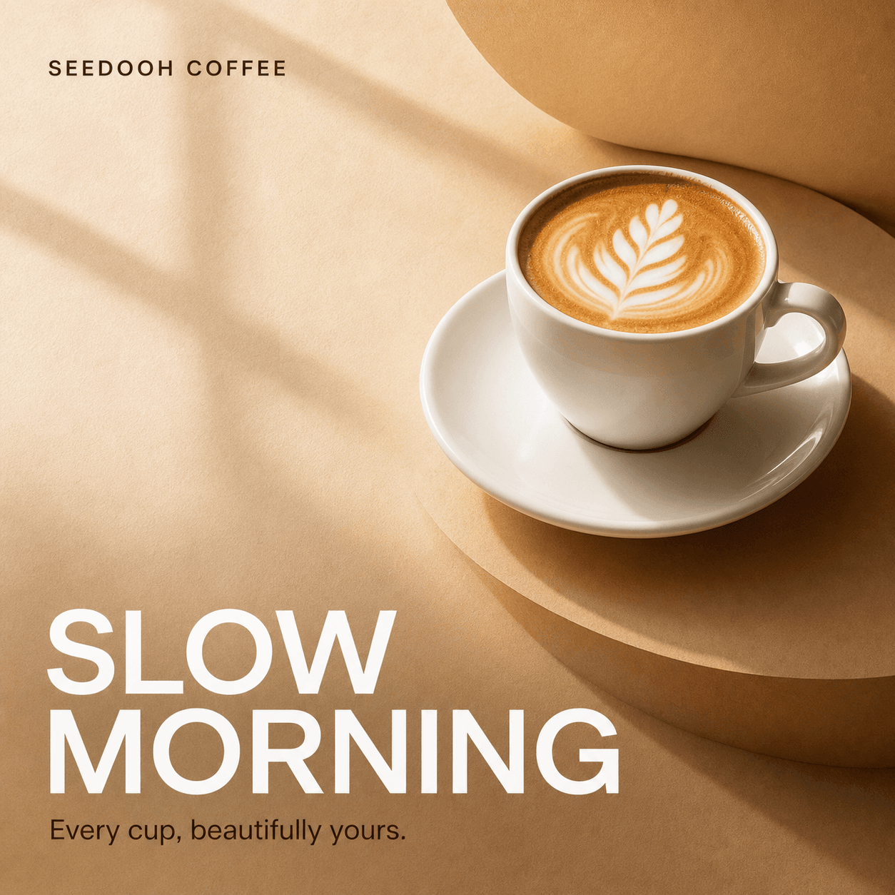 ตัวอย่างภาพโฆษณากาแฟภาษาไทยที่สร้างด้วย Seedooh Design